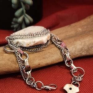 Elegant Silver Chain Bracelet with White Stone